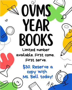 Year Books for sale for $30. See Ms. Bell today. 
